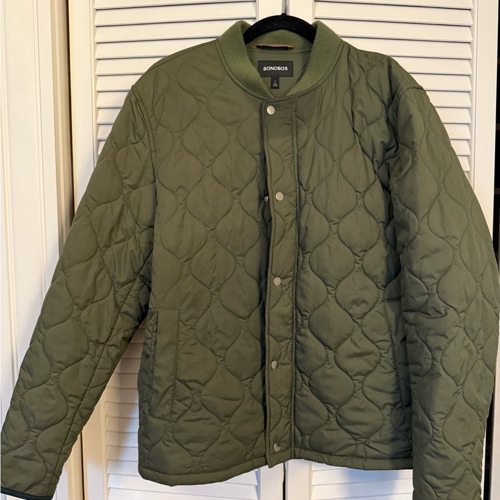 Bonobos Men's Quilted Jacket - Olive Green